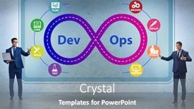  Presentation with devops - Cool new presentation with devops-software-development-it-concept backdrop and a gray colored foreground