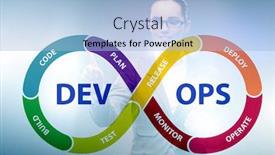  Presentation with devops - Presentation design with devops-software-development-it-concept background and a light blue colored foreground