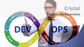  Presentation with devops - Theme consisting of devops-software-development-it-concept background and a lemonade colored foreground