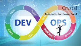  Presentation with devops - Audience pleasing slide deck consisting of devops-software-development-it-concept backdrop and a light blue colored foreground