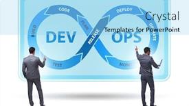  Presentation with devops - Cool new presentation theme with devops-software-development-it-concept backdrop and a arctic colored foreground