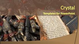  Presentation with kathmandu - PPT theme with hindu devotion - souvenir's street shop in kathmandu background and a tawny brown colored foreground