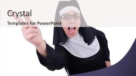  Presentation with nun - Presentation theme consisting of devotional dance - funny nun isolated background and a  colored foreground
