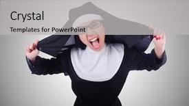  Presentation with nun - Colorful presentation design enhanced with devotional dance - funny nun isolated backdrop and a  colored foreground