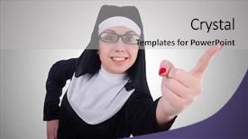  Presentation with nun - Audience pleasing presentation theme consisting of devotional dance - funny nun isolated backdrop and a  colored foreground