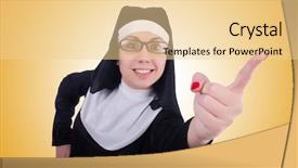  Presentation with nun - PPT layouts with devotional dance - funny nun isolated background and a  colored foreground