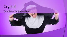  Presentation with nun - Presentation design having devotional dance - funny nun isolated background and a  colored foreground