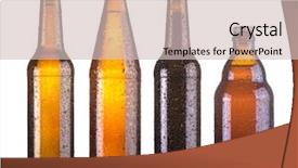  Presentation with water drops - Colorful presentation design enhanced with dew - set of different beer bottles backdrop and a soft green colored foreground