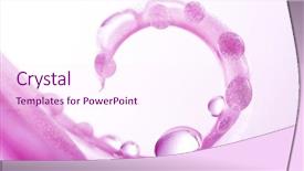  Presentation with water drops - PPT theme having dew flower - macro of violet petal background and a pink colored foreground