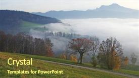  Presentation with autumn morning - Slides with dew morning - beautiful panorama of an autumn background and a tawny brown colored foreground