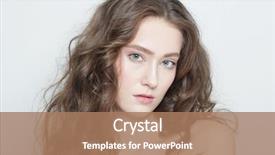  Presentation with beautiful skin - Beautiful PPT theme featuring dewy - portrait of young beautiful girl backdrop and a coral colored foreground