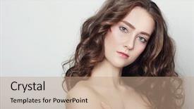  Presentation with beautiful skin - Theme with dewy - portrait of young beautiful girl background and a coral colored foreground