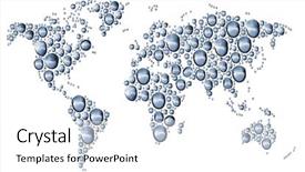  Presentation with world map - Cool new presentation design with dewy world map isolated backdrop and a white colored foreground