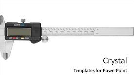  Presentation with electronic - Beautiful slide deck featuring calipers - dgital electronic vernier caliper isolated backdrop and a white colored foreground
