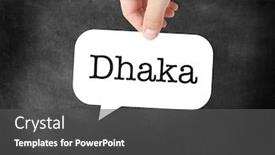  Presentation with autobiography biography written in search - Colorful PPT layouts enhanced with dhaka-written-on-a-speechbubble backdrop and a dark gray colored foreground