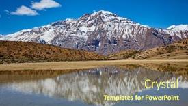  Presentation with himachal pradesh - Amazing presentation theme having dhankar-lake-in-himalayas-spiti backdrop and a violet colored foreground