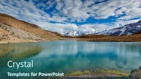  Presentation with himachal pradesh - Beautiful slides featuring dhankar-lake-in-himalayas-spiti backdrop and a ocean colored foreground