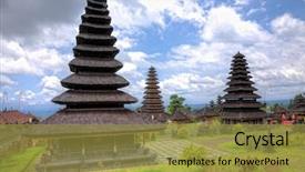  Presentation with pura hindu - PPT layouts consisting of dharma - mother temple of besakih background and a  colored foreground