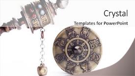  Presentation with prayer - Amazing theme having dharma - tibetan portable prayer mills isolated backdrop and a white colored foreground