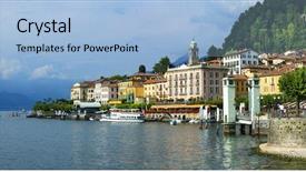  Presentation with beautiful scenery of kuala lumpur - Slides having di como - panorama of bellagio background and a light blue colored foreground