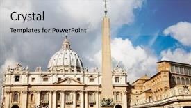  Presentation with rome italy - Presentation enhanced with di san pietro vatican city background and a light gray colored foreground