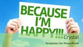  Presentation with annual day invitation card - Cool new slide set with m dia - because i'm happy card backdrop and a seafoam green colored foreground