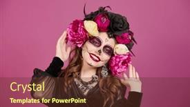  Presentation with sugar skull - Presentation theme having dia-de-los-muertos-attractive and a  colored foreground