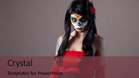  Presentation with sugar skull - Presentation featuring laboratory - young scientist writing down his background and a light gray colored foreground.