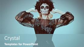  Presentation with sugar skull - Theme enhanced with dia-de-los-muertos-full background and a light blue colored foreground