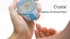  Presentation with diabetes - PPT theme with diabetes checking his blood background and a white colored foreground