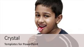  Presentation with lollypop - Amazing slides having diabetes children - handsome indian kid having dun backdrop and a light gray colored foreground
