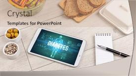  Presentation with diabetes - Theme having diabetes-concept-in-tablet background and a coral colored foreground