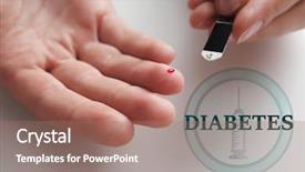  Presentation with diabetes - Slide set featuring diabetes concept woman checking glucose background and a coral colored foreground