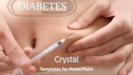  Presentation with insulin - Presentation design with diabetes concept woman injecting insulin background and a coral colored foreground