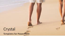  Presentation with footprints sand - Audience pleasing PPT layouts consisting of diabetes foot - beach couple walking barefoot backdrop and a lemonade colored foreground