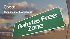 Presentation with diabetes - PPT theme with diabetes free zone green road background and a gray colored foreground