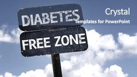  Presentation with diabetes - Presentation theme having diabetes free zone sign background and a ocean colored foreground