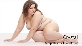  Presentation with diabetes - Amazing slide set having diabetes health - overweight woman dressed in underwear backdrop and a lemonade colored foreground