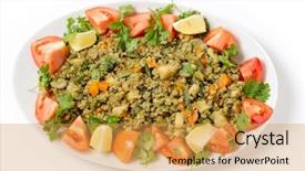  Presentation with rice grain - Presentation theme featuring diabetes health - traditional egyptian freek vegetable pilaf background and a yellow colored foreground