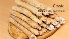  Presentation with diabetic diet - PPT theme enhanced with plant seeds greatness - cereal rolls on a wooden background and a yellow colored foreground