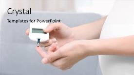  Presentation with pregnant woman - PPT theme with diabetes mellitus - pregnant woman testing glucose level background and a lemonade colored foreground