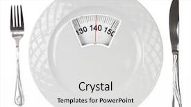  Presentation with obesity - Audience pleasing theme consisting of diabetes obesity - white plate with weight scale backdrop and a white colored foreground