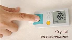  Presentation with blood test - Theme having diabetes patient measuring glucose level background and a lemonade colored foreground