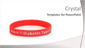  Presentation with alert - Beautiful presentation theme featuring diabetes-type-one-alert-wristband backdrop and a white colored foreground