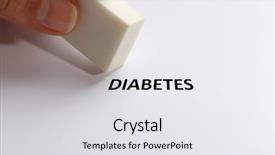  Presentation with diabetes - Cool new presentation theme with diabetes word with eraser backdrop and a white colored foreground