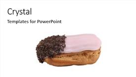  Presentation with icing arcraft - Theme enhanced with diabetese - eclair covered in icing background and a white colored foreground