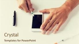  Presentation with home health care - Beautiful presentation featuring diabetic cells - medicine diabetes glycemia health care backdrop and a  colored foreground