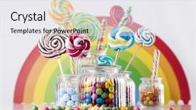  Presentation with jellies colorful candy and jelly - Audience pleasing slide set consisting of diabetes children - glass jars in colorful candies backdrop and a white colored foreground