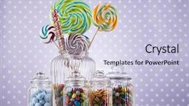  Presentation with diabetes - Presentation theme consisting of diabetes children - glass jars in colorful candies background and a light blue colored foreground