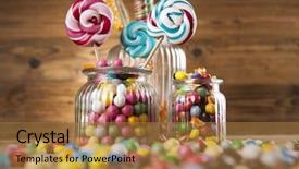  Presentation with jellies colorful candy and jelly - Beautiful slide set featuring diabetes children - glass jars in colorful candies backdrop and a gold colored foreground